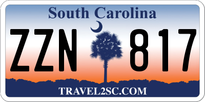 SC license plate ZZN817