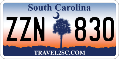 SC license plate ZZN830