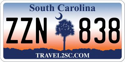 SC license plate ZZN838