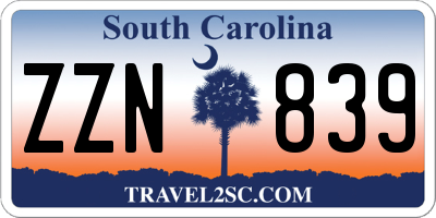 SC license plate ZZN839