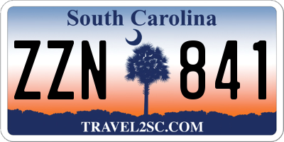 SC license plate ZZN841