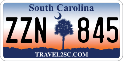 SC license plate ZZN845