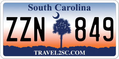 SC license plate ZZN849