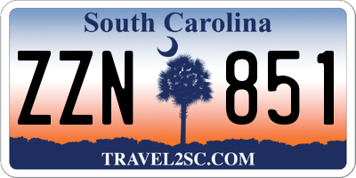 SC license plate ZZN851