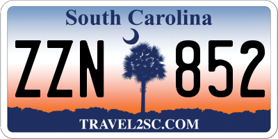 SC license plate ZZN852