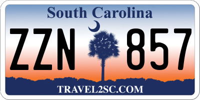 SC license plate ZZN857