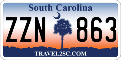 SC license plate ZZN863