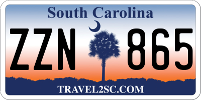 SC license plate ZZN865