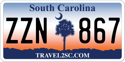 SC license plate ZZN867