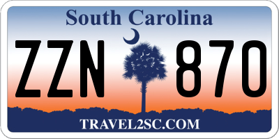 SC license plate ZZN870
