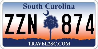 SC license plate ZZN874