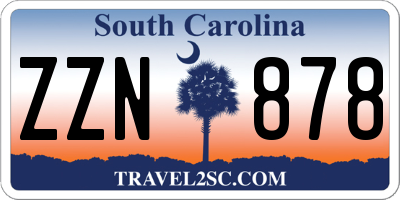 SC license plate ZZN878