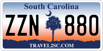 SC license plate ZZN880