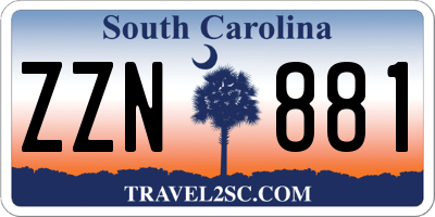 SC license plate ZZN881