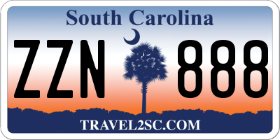 SC license plate ZZN888