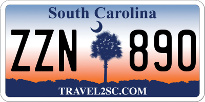SC license plate ZZN890