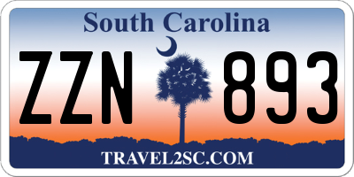 SC license plate ZZN893