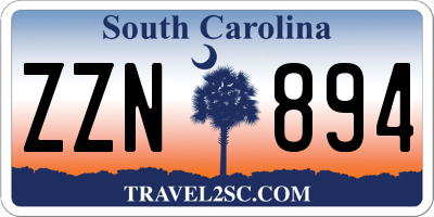 SC license plate ZZN894