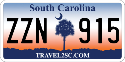 SC license plate ZZN915