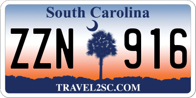 SC license plate ZZN916