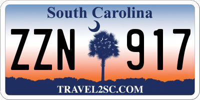 SC license plate ZZN917