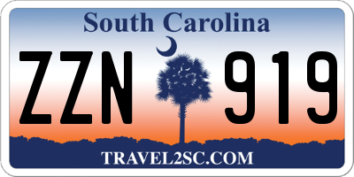 SC license plate ZZN919