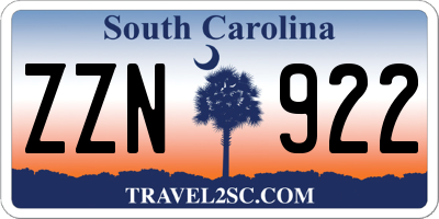 SC license plate ZZN922