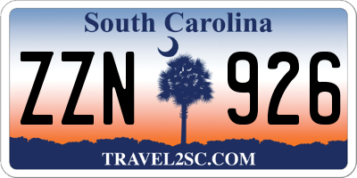 SC license plate ZZN926