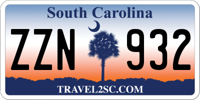 SC license plate ZZN932