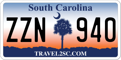SC license plate ZZN940