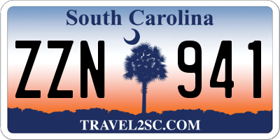 SC license plate ZZN941