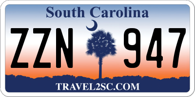 SC license plate ZZN947