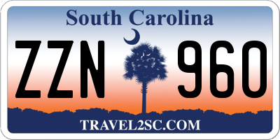 SC license plate ZZN960