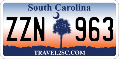 SC license plate ZZN963