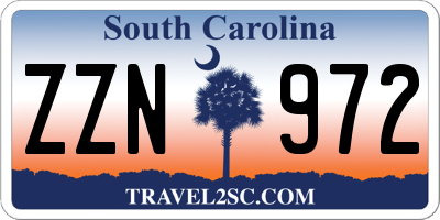 SC license plate ZZN972
