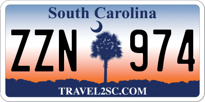 SC license plate ZZN974