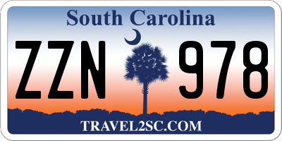 SC license plate ZZN978