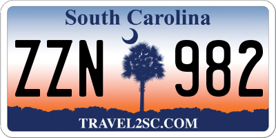 SC license plate ZZN982