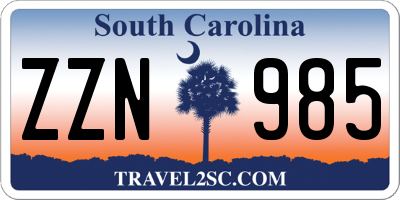 SC license plate ZZN985
