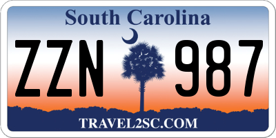 SC license plate ZZN987