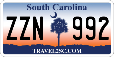 SC license plate ZZN992