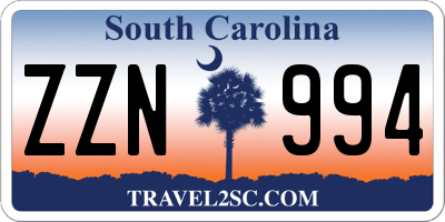 SC license plate ZZN994
