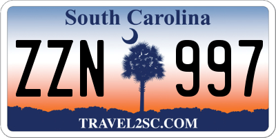 SC license plate ZZN997