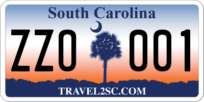 SC license plate ZZO001