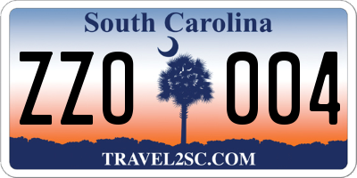 SC license plate ZZO004