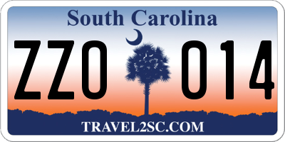 SC license plate ZZO014
