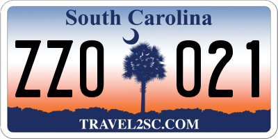 SC license plate ZZO021