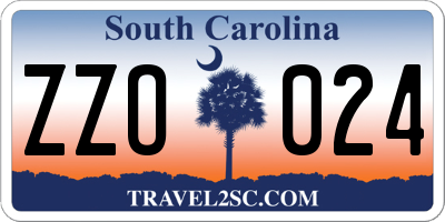 SC license plate ZZO024