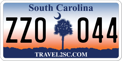 SC license plate ZZO044