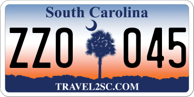 SC license plate ZZO045